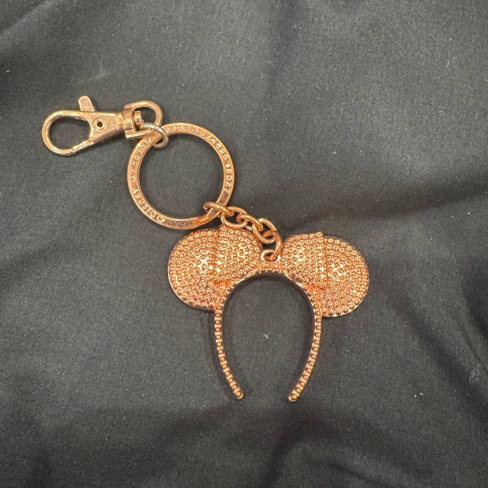 Disney Rose Gold Minnie Ears Keychain